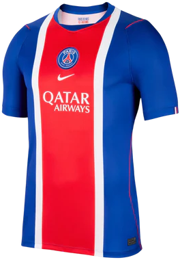 Maillot domicile bleu et rouge